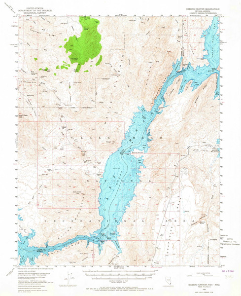 Iceberg Canyon, Nevada 1953 (1964) USGS Old Topo Map Reprint 15x15 AZ Quad 320999