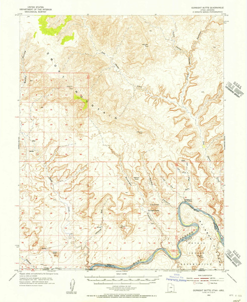 Gunsight Butte, Utah 1953 (1956) USGS Old Topo Map Reprint 15x15 AZ Quad 249675 Gunsight Butte, Utah 1953 (1956) USGS Old Topo Map Reprint 15x15 AZ Quad 249675