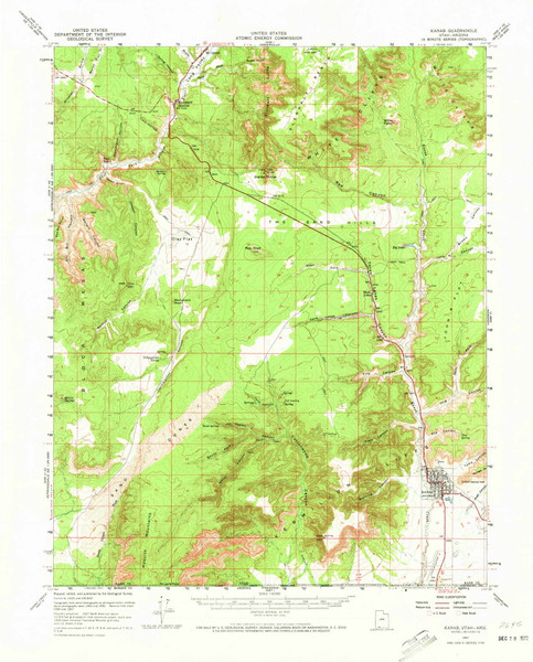 Kanab, Utah 1957 (1973) USGS Old Topo Map Reprint 15x15 AZ Quad 250094