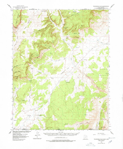 Telegraph Flat, Utah 1954 (1978) USGS Old Topo Map Reprint 15x15 AZ Quad 252255