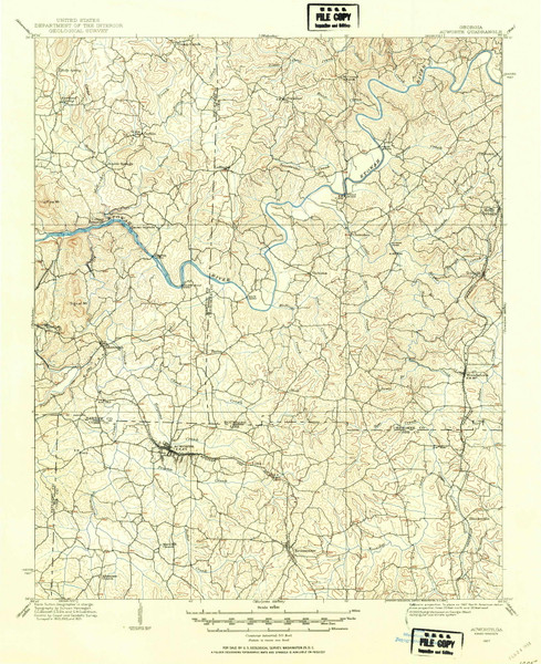 Acworth, Georgia 1907 (1954) USGS Old Topo Map Reprint 15x15 GA Quad 247326