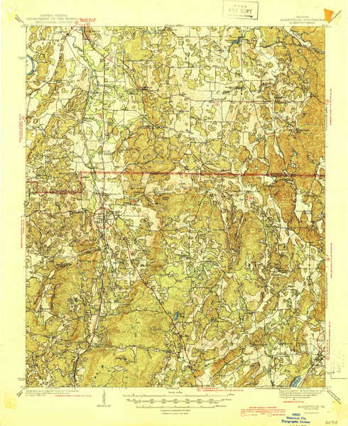 Adairsville, Georgia 1944 () USGS Old Topo Map Reprint 15x15 GA Quad 247331 Adairsville, Georgia 1944 () USGS Old Topo Map Reprint 15x15 GA Quad 247331