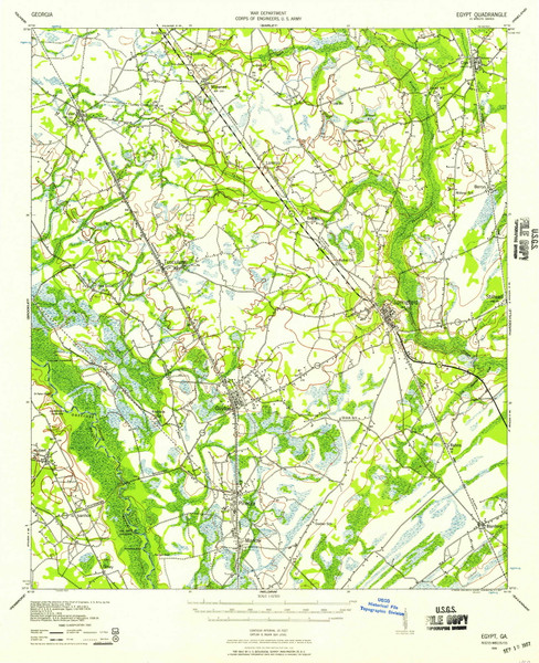Egypt, Georgia 1939 (1957) USGS Old Topo Map Reprint 15x15 GA Quad 247423