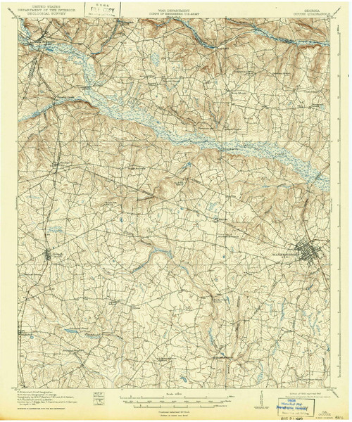 Gough, Georgia 1919 (1942) USGS Old Topo Map Reprint 15x15 GA Quad 247455