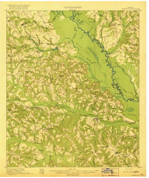 Irwinton, Georgia 1920 () USGS Old Topo Map Reprint 15x15 GA Quad 247486