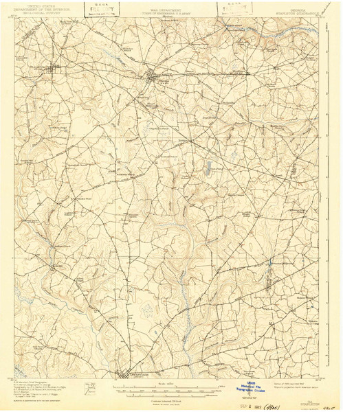 Stapleton, Georgia 1920 (1942) USGS Old Topo Map Reprint 15x15 GA Quad 247561 Stapleton, Georgia 1920 (1942) USGS Old Topo Map Reprint 15x15 GA Quad 247561