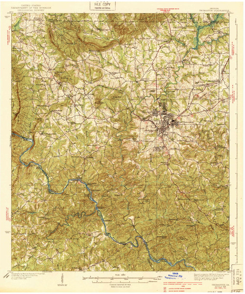 Thomaston, Georgia 1939 () USGS Old Topo Map Reprint 15x15 GA Quad 247583 Thomaston, Georgia 1939 () USGS Old Topo Map Reprint 15x15 GA Quad 247583