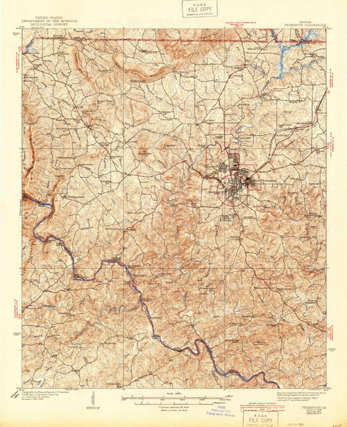 Thomaston, Georgia 1939 (1944) USGS Old Topo Map Reprint 15x15 GA Quad 247585