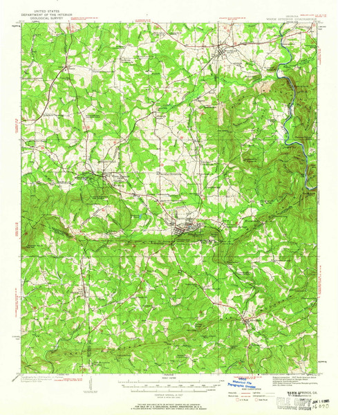 Warm Springs, Georgia 1934 (1965) USGS Old Topo Map Reprint 15x15 GA Quad 247597