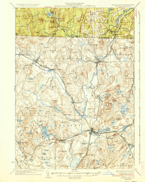 Groton, Massachusetts 1936 (1936) USGS Old Topo Map Reprint 15x15 MA Quad 352762