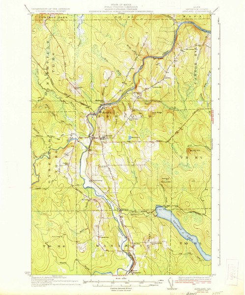 Ashland, Maine 1934 (1934) USGS Old Topo Map Reprint 15x15 ME Quad 460115 Ashland, Maine 1934 (1934) USGS Old Topo Map Reprint 15x15 ME Quad 460115