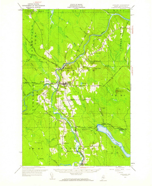 Ashland, Maine 1953 (1959) USGS Old Topo Map Reprint 15x15 ME Quad 460119 Ashland, Maine 1953 (1959) USGS Old Topo Map Reprint 15x15 ME Quad 460119