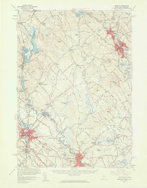 Berwick, Maine 1958 (1961) USGS Old Topo Map Reprint 15x15 ME Quad 306465