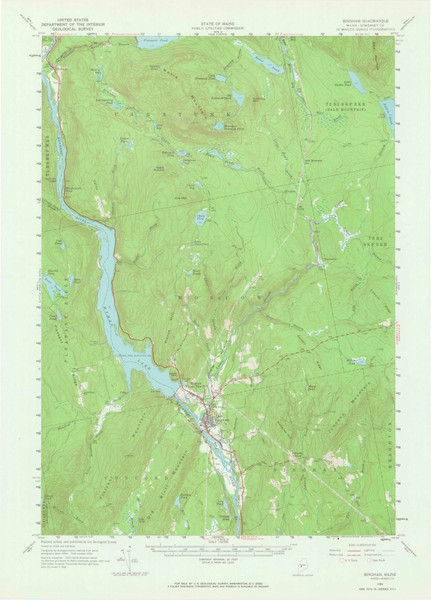 Bingham, Maine 1956 (1966) USGS Old Topo Map Reprint 15x15 ME Quad 306474