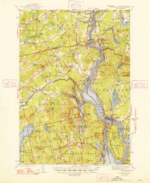 Bucksport, Maine 1948 (1948) USGS Old Topo Map Reprint 15x15 ME Quad 460267 Bucksport, Maine 1948 (1948) USGS Old Topo Map Reprint 15x15 ME Quad 460267