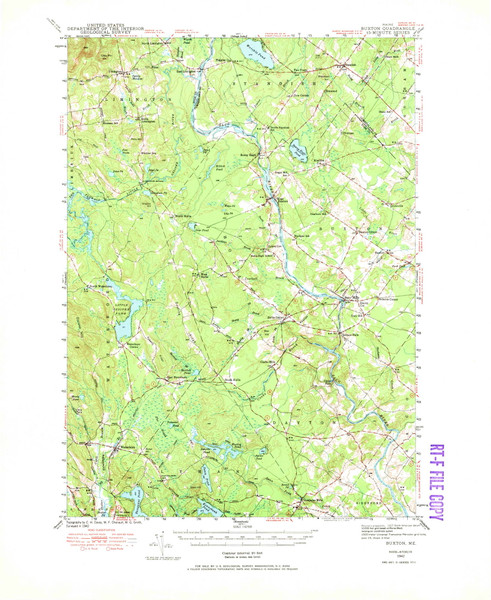 Buxton, Maine 1942 (1973) USGS Old Topo Map Reprint 15x15 ME Quad 460278