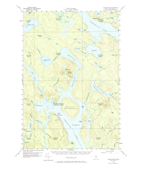 Chesuncook, Maine 1958 (1972) USGS Old Topo Map Reprint 15x15 ME Quad 460320