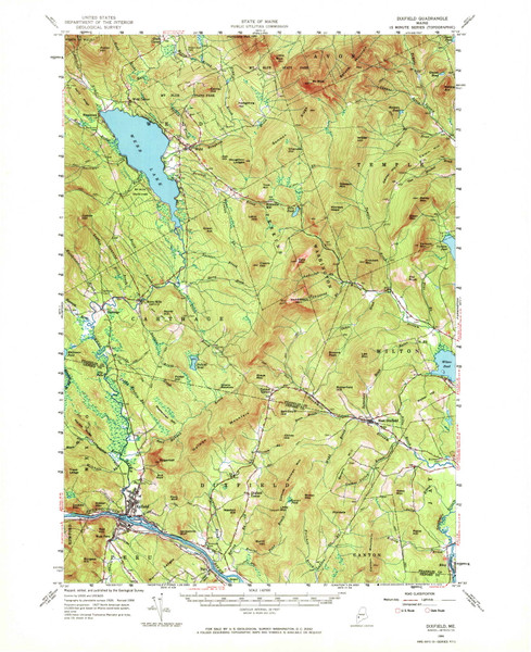 Dixfield, Maine 1956 (1972) USGS Old Topo Map Reprint 15x15 ME Quad 460363