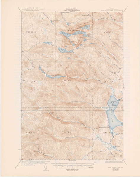 Fish River Lake, Maine 1935 (1947) USGS Old Topo Map Reprint 15x15 ME Quad 306562 Fish River Lake, Maine 1935 (1947) USGS Old Topo Map Reprint 15x15 ME Quad 306562