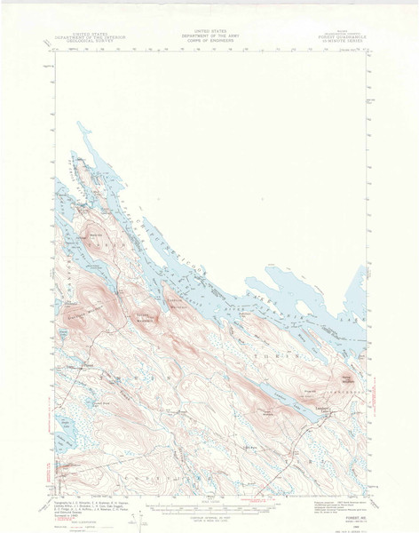 Forest, Maine 1940 (1974) USGS Old Topo Map Reprint 15x15 ME Quad 306565