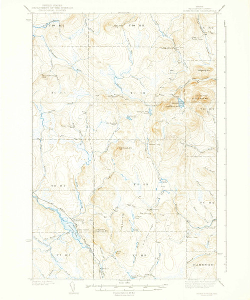 Howe Brook, Maine 1939 (1939) USGS Old Topo Map Reprint 15x15 ME Quad 460489