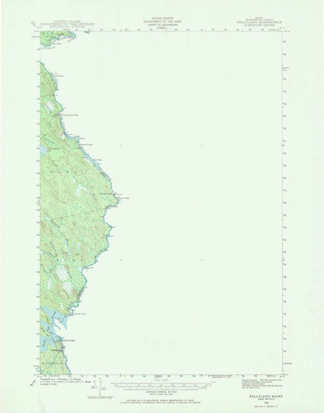 Kellyland, Maine 1940 (1969) USGS Old Topo Map Reprint 15x15 ME Quad 306618