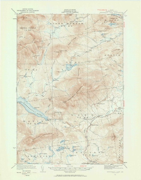 Kennebago Lake, Maine 1932 (1961) USGS Old Topo Map Reprint 15x15 ME Quad 306622 Kennebago Lake, Maine 1932 (1961) USGS Old Topo Map Reprint 15x15 ME Quad 306622