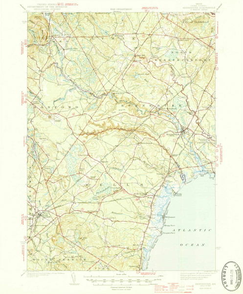 Kennebunk, Maine 1944 (1944) USGS Old Topo Map Reprint 15x15 ME Quad 460521