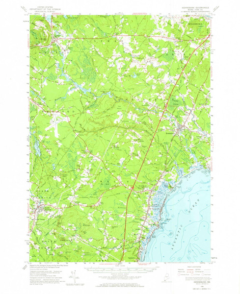 Kennebunk, Maine 1956 (1964) USGS Old Topo Map Reprint 15x15 ME Quad 460526
