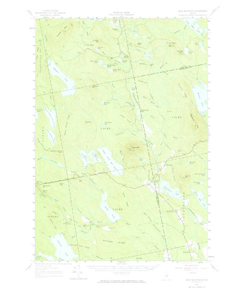 Lead Mountain, Maine 1957 (1967) USGS Old Topo Map Reprint 15x15 ME Quad 460545 Lead Mountain, Maine 1957 (1967) USGS Old Topo Map Reprint 15x15 ME Quad 460545