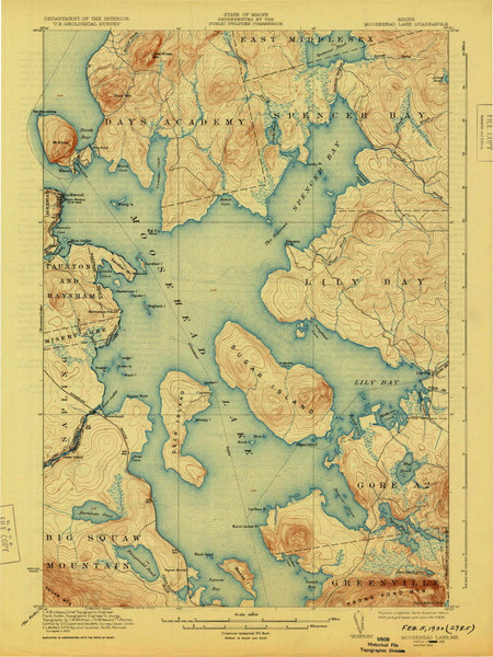 Moosehead Lake, Maine 1922 (1930) USGS Old Topo Map Reprint 15x15 ME Quad 807571 Moosehead Lake, Maine 1922 (1930) USGS Old Topo Map Reprint 15x15 ME Quad 807571