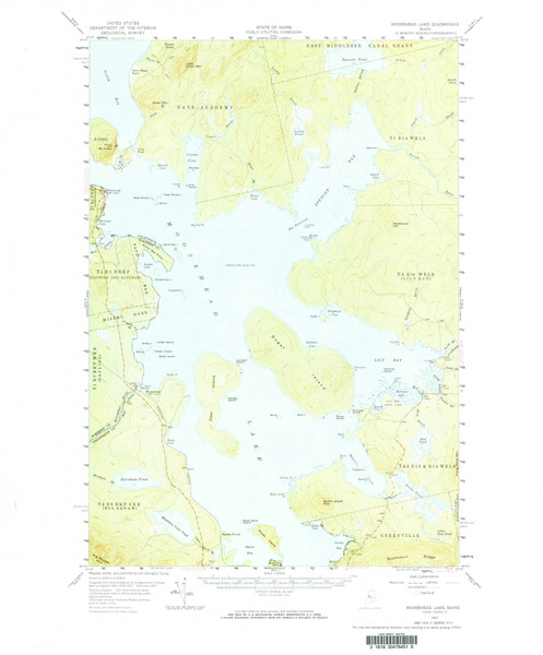 Moosehead Lake, Maine 1957 (1984) USGS Old Topo Map Reprint 15x15 ME Quad 461060
