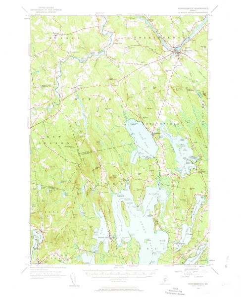 Norridgewock, Maine 1956 (1963) USGS Old Topo Map Reprint 15x15 ME Quad 460673