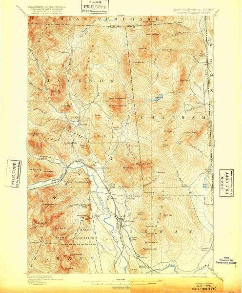 North Conway, New Hampshire 1896 (1920) USGS Old Topo Map Reprint 15x15 ME Quad 330272 North Conway, New Hampshire 1896 (1920) USGS Old Topo Map Reprint 15x15 ME Quad 330272