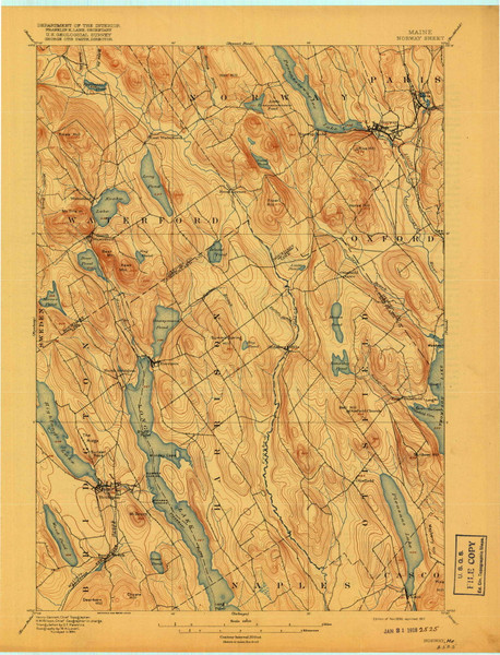 Norway, Maine 1896 (1917) USGS Old Topo Map Reprint 15x15 ME Quad 807595 Norway, Maine 1896 (1917) USGS Old Topo Map Reprint 15x15 ME Quad 807595
