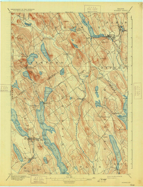 Norway, Maine 1896 (1931) USGS Old Topo Map Reprint 15x15 ME Quad 807593 Norway, Maine 1896 (1931) USGS Old Topo Map Reprint 15x15 ME Quad 807593