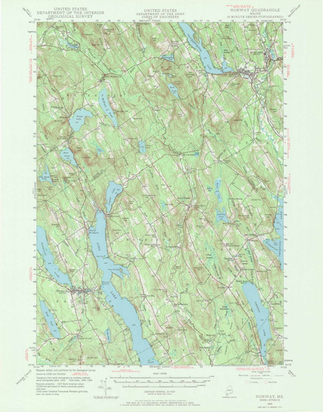 Norway, Maine 1946 (1970) USGS Old Topo Map Reprint 15x15 ME Quad 306695 Norway, Maine 1946 (1970) USGS Old Topo Map Reprint 15x15 ME Quad 306695
