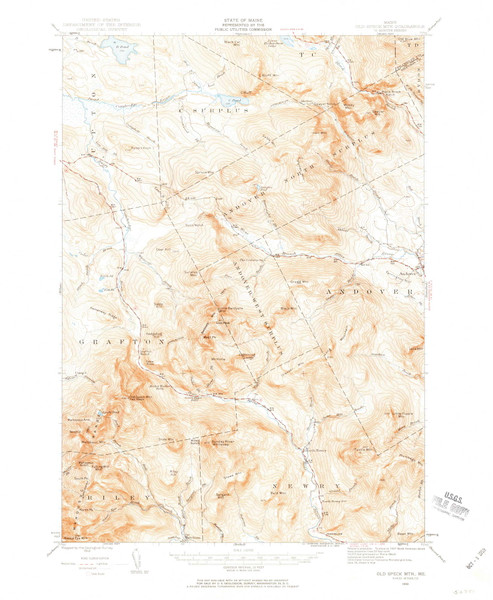 Old Speck Mountain, Maine 1943 (1959) USGS Old Topo Map Reprint 15x15 ME Quad 460699 Old Speck Mountain, Maine 1943 (1959) USGS Old Topo Map Reprint 15x15 ME Quad 460699