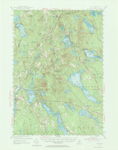 Orland, Maine 1955 (1973) USGS Old Topo Map Reprint 15x15 ME Quad 306702 Orland, Maine 1955 (1973) USGS Old Topo Map Reprint 15x15 ME Quad 306702