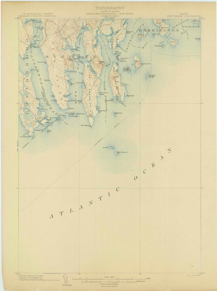 Petit Manan, Maine 1904 (1904) USGS Old Topo Map Reprint 15x15 ME Quad 306716