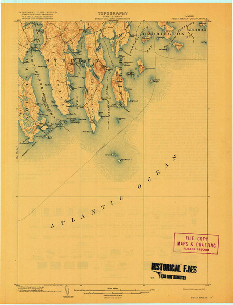 Petit Manan, Maine 1904 (1917) USGS Old Topo Map Reprint 15x15 ME Quad 807616