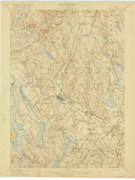 Poland, Maine 1908 (1922) USGS Old Topo Map Reprint 15x15 ME Quad 306724 Poland, Maine 1908 (1922) USGS Old Topo Map Reprint 15x15 ME Quad 306724