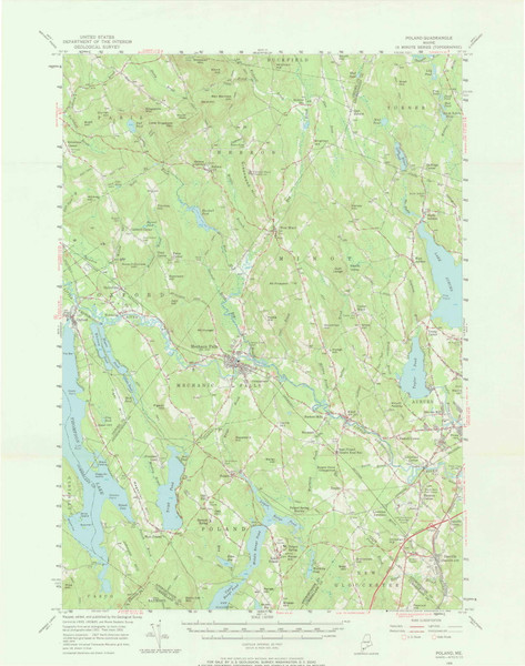 Poland, Maine 1956 (1968) USGS Old Topo Map Reprint 15x15 ME Quad 306722 Poland, Maine 1956 (1968) USGS Old Topo Map Reprint 15x15 ME Quad 306722