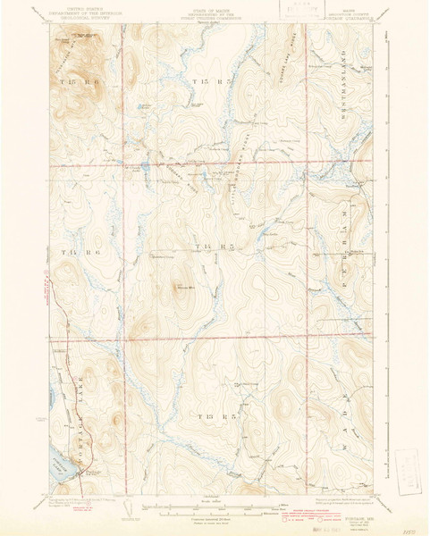Portage, Maine 1931 (1943) USGS Old Topo Map Reprint 15x15 ME Quad 460761