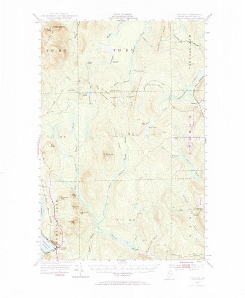 Portage, Maine 1953 (1984) USGS Old Topo Map Reprint 15x15 ME Quad 460764