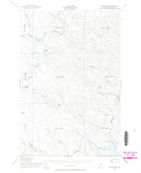 Round Pond, Maine 1955 (1967) USGS Old Topo Map Reprint 15x15 ME Quad 461067 Round Pond, Maine 1955 (1967) USGS Old Topo Map Reprint 15x15 ME Quad 461067