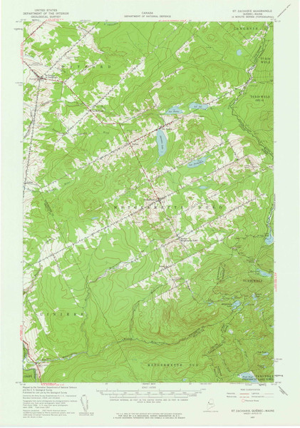 Saint Zacharie, Maine 1957 (1961) USGS Old Topo Map Reprint 15x15 ME Quad 306750 Saint Zacharie, Maine 1957 (1961) USGS Old Topo Map Reprint 15x15 ME Quad 306750