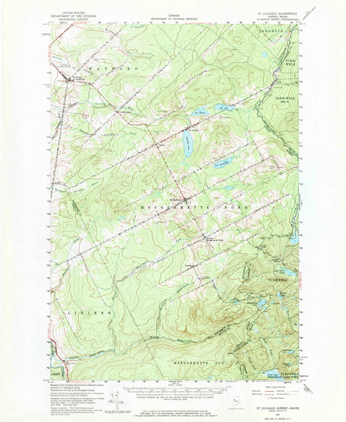Saint Zacharie, Maine 1957 (1970) USGS Old Topo Map Reprint 15x15 ME Quad 460924 Saint Zacharie, Maine 1957 (1970) USGS Old Topo Map Reprint 15x15 ME Quad 460924
