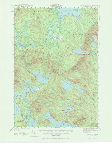 Scraggly Lake, Maine 1941 (1972) USGS Old Topo Map Reprint 15x15 ME Quad 306759 Scraggly Lake, Maine 1941 (1972) USGS Old Topo Map Reprint 15x15 ME Quad 306759