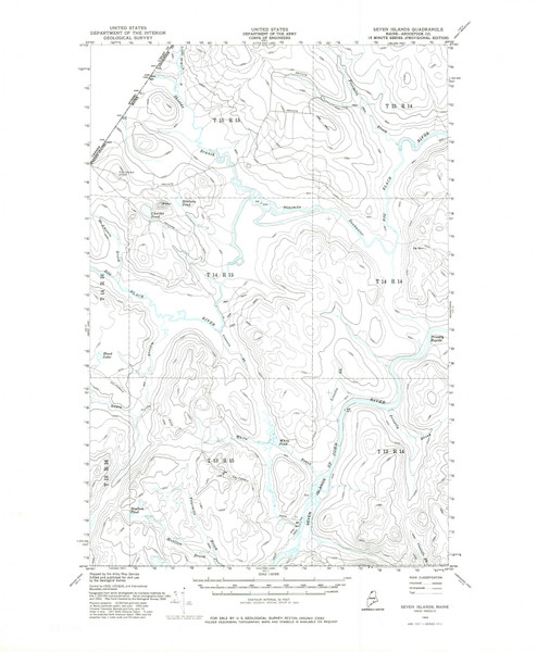 Seven Islands, Maine 1955 (1981) USGS Old Topo Map Reprint 15x15 ME Quad 460868 Seven Islands, Maine 1955 (1981) USGS Old Topo Map Reprint 15x15 ME Quad 460868